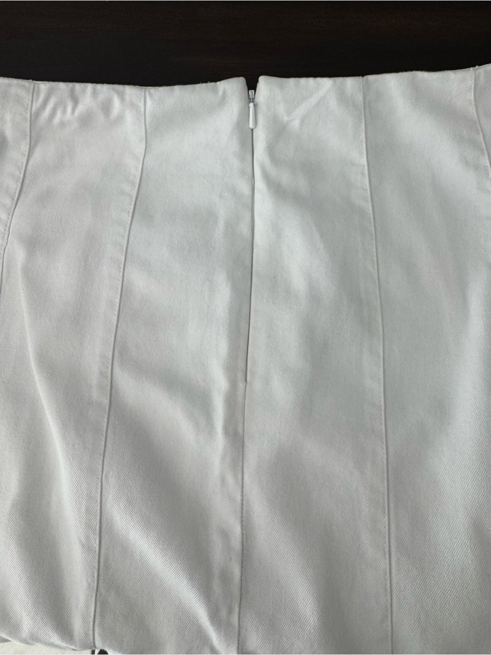 Lauren Ralph Lauren White Denim Trumpet Skirt - Paneled Midi Mermaid - Size 14 - Picture 7 of 7